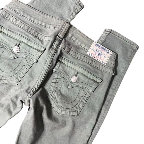 True Religion Skinny Jeans Sage Green Size 30 - Picture 8 of 16